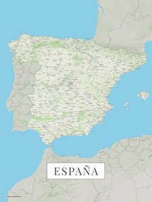 Kaart Spain color, (30 x 40 cm)