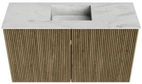 Mondiaz Joya DLux 70cm toiletmeubel dusk met wastafel faye midden zonder kraangat opalo