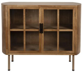 Retro Dressoir Hout Met Glas - 100x38x80cm.