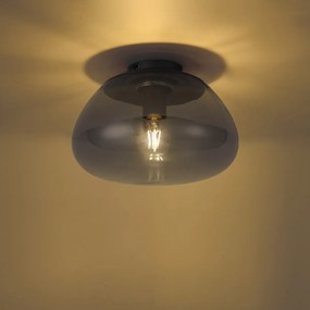 Design plafondlamp gunmetal met smoke glas - Giselle