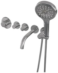 Brauer Stripe inbouw badkraan met 3 standen handdouche chroom