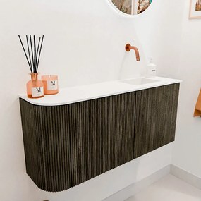 Mondiaz Joya 90cm toiletmeubel ronding links shadow met wastafel faye rechts zonder kraangat talc