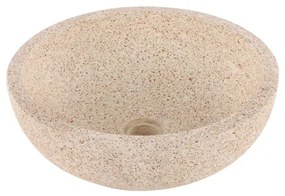 Differnz Terrazzo waskom - 40x40x15cm - rond - terrazzo - mat bruin/beige 38.010.56