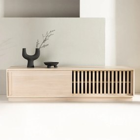 TV Meubel Met Schuifdeur Whitewash - 180x40x45cm.