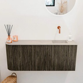 Mondiaz Joya DLux 100cm toiletmeubel ronding links shadow met wastafel faye rechts zonder kraangat opalo