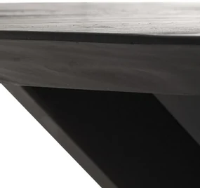 Ronde Eettafel Zwart Teakhout 130 Cm - 130 X 130cm.