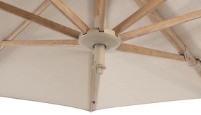 4 Seasons Outdoor Siesta PREMIUM 300 x 300 cm parasol zand, wood look frame Parasol   beige weerbestendig