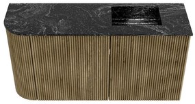 Mondiaz Joya DLux 80cm toiletmeubel ronding links dusk met wastafel faye rechts 1 kraangat lava