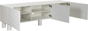 Wit Tv-meubel Met Grote Ribbels 180 Cm - 180x40x55cm.