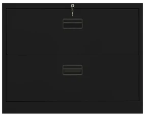 vidaXL Archiefkast 90x46x72,5 cm staal zwart