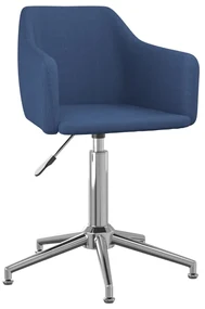 vidaXL Eetkamerstoel draaibaar stof blauw