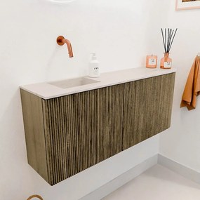 Mondiaz Joya DLux 100cm toiletmeubel ronding rechts dusk met wastafel faye links zonder kraangat meli