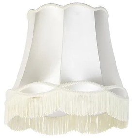 Stoffen Zijden lampenkap creme 45 cm - Granny Retro rond