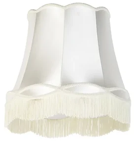 Stoffen Zijden lampenkap creme 45/30/44 - Granny Retro rond
