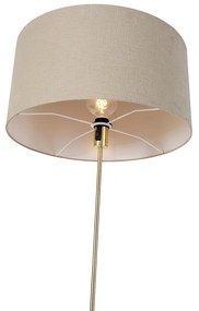 Vloerlamp verstelbaar goud met kap lichtbruin 50 cm - Parte Design E27 rond Binnenverlichting Lamp