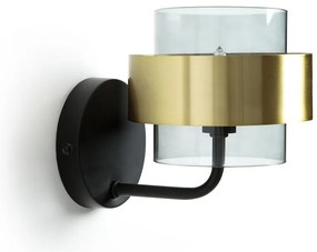 Wandlamp, glas metaal messing Botello
