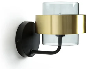 Wandlamp, glas metaal messing Botello