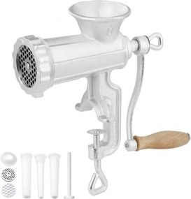 VEVOR Vleesmolen Handmatige 5 / 8 mm Snijplaten, Vleesmolen Keukenhulp inclusief 3 Worstvulbuizen & Duwstang Vleesmachine Vleesmolen Gehaktworstvuller Gemakkelijk schoon te maken Vleesmolen