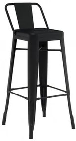Lix Hoge Kruk 75 Cm Met Rugleuning In Mat Staal Zwart - Sklum