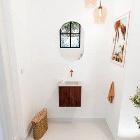 Mondiaz Joya DLux 40cm toiletmeubel ruby met wastafel faye rechts zonder kraangat opalo