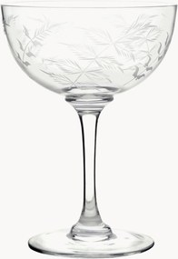 Mondgeblazen kristallen champagneglazen Fern, 6-delig
