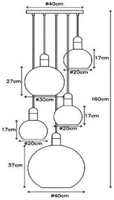 Lucide Julius hanglamp 65cm 5x E27 wit