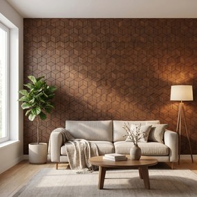 Decoratief Houten Wandpaneel | Lobelia   Smoked Brown | 60×60 cm | Amerikaans Notenhout