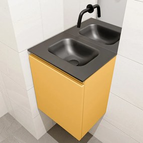 Mondiaz Olan 40cm toiletmeubel ocher met wastafel urban midden geen kraangat