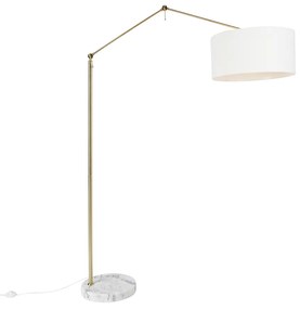 Moderne vloerlamp goud met kap wit 50 cm verstelbaar - Editor