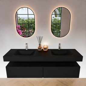 Zaro Alan badmeubel 170cm urban 2 lades met vrijhangende wastafel cloud dubbel 2 kraangaten urban