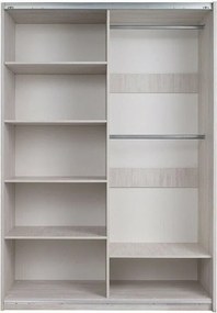 Kledingkast Fivelbo 109, Glanzend zwart, Klooster eik, 215x150x69cm, 150 kg, Kledingkast deuren: Schuivend, Aantal planken: 5, Aantal planken: 5