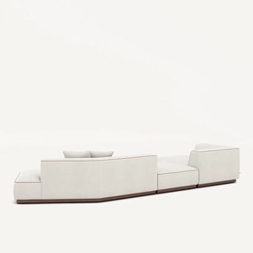 Open bank met hoek links met voetensteun in linnenfluweel, JACOPO