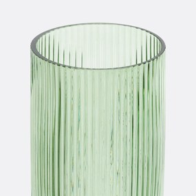 Vaas in geribbeld glas H26 cm, Valira