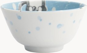 Porseleinen rijstkommen Blue Kawaii Animals, 6-delig
