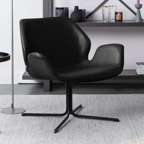 Zuiver Nikki Zwart Leren Design Fauteuil