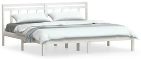 vidaXL Bedframe massief grenenhout wit 200x200 cm