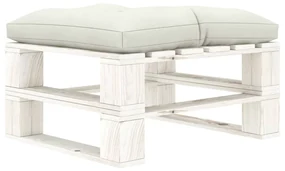 vidaXL Tuinpoef met beige kussen pallet hout