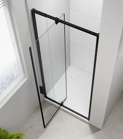 Polysan Easy Black douche draaideur helder glas 90x190cm zwart mat