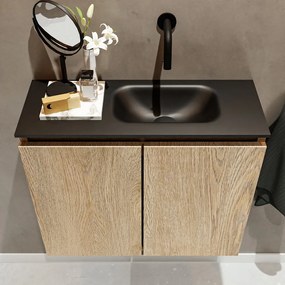Mondiaz Ture 60cm toiletmeubel washed oak met wastafel urban rechts geen kraangat