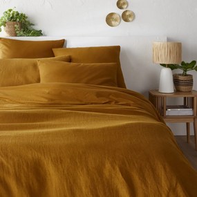 Dubbelzijdige kussensloop in gewassen linnen en gewassen katoen, Annaba