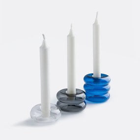 Set van 3 kandelaars in gekleurd glas, Leramo