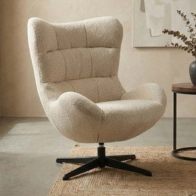 Oorfauteuil Modern Beige Stof
