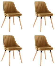 vidaXL Eetkamerstoelen 4 st fluweel bruin