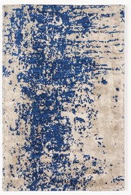 Handgeweven wollen vloerkleed Cynthia met abstract patroon