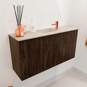 Mondiaz Joya DLux 80cm toiletmeubel walnut met wastafel faye midden 1 kraangat frappe