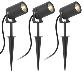 3x Stark Tuinspot Antraciet met Lichtsensor LED