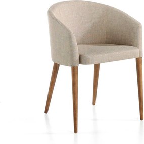 Handgemaakte gestoffeerde eetkamerstoelen Joey met armleuningen, 2-delig