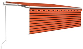 vidaXL Luifel automatisch uittrekbaar rolgordijn 4,5x3 m oranje bruin