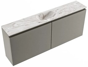 Mondiaz Ture DLux toiletmeubel 120cm smoke met wastafel glace midden met kraangat