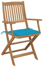 vidaXL Tuinstoelen 4 st inklapbaar met kussens massief acaciahout
